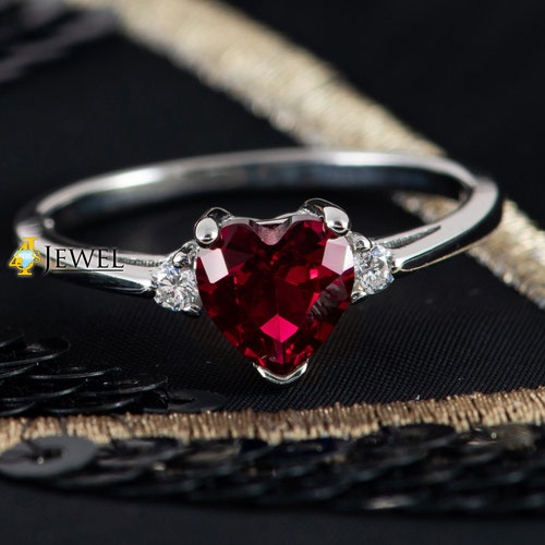 2mm Jewel Tie Sterling Silver Simulated Ruby & Diamond Ring 2mm Jewel Tie Sterling Silver Simulated Ruby & Diamond Ring