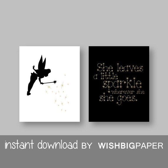 Tinkerbell Zitat Wand Kunstdruck Instant Download Set Von Etsy