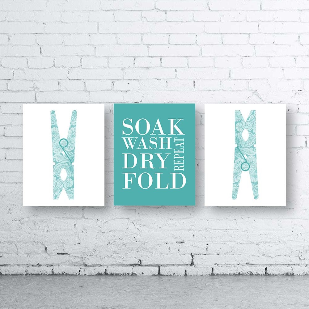 Laundry Wall Art Print. Set of Three 3Instant Download. Peg Etsy
