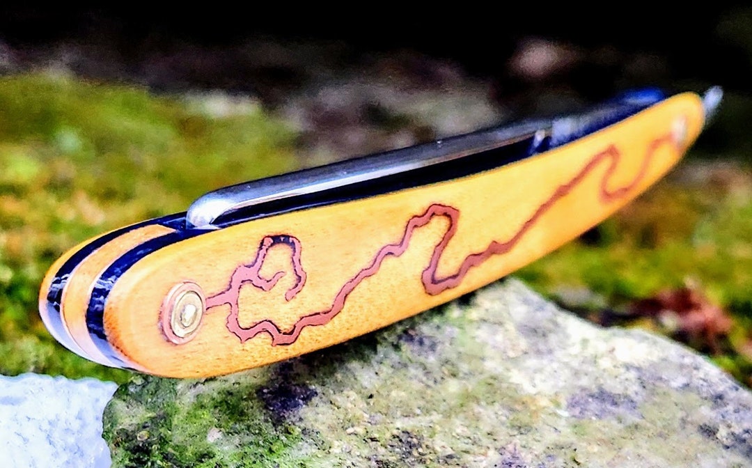 Stylish Yellowheart Razor With Copper Inlay, and a Restored, Vintage ...