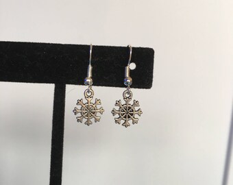 Silver snowflake earrings