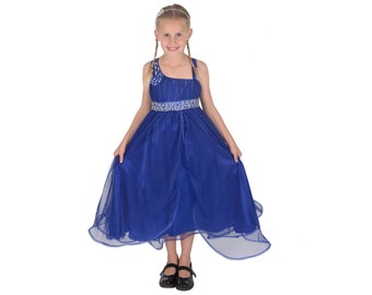 Girl Royal Blue Princess Party Bridesmaid Dress 12 Months to 12 Years
