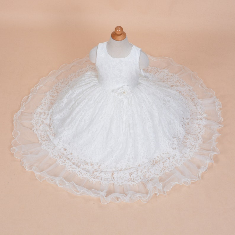 Ivory Lace Bridesmaid Flower Girl Dress 2 3 4 5 6 7 8 9 Years image 3