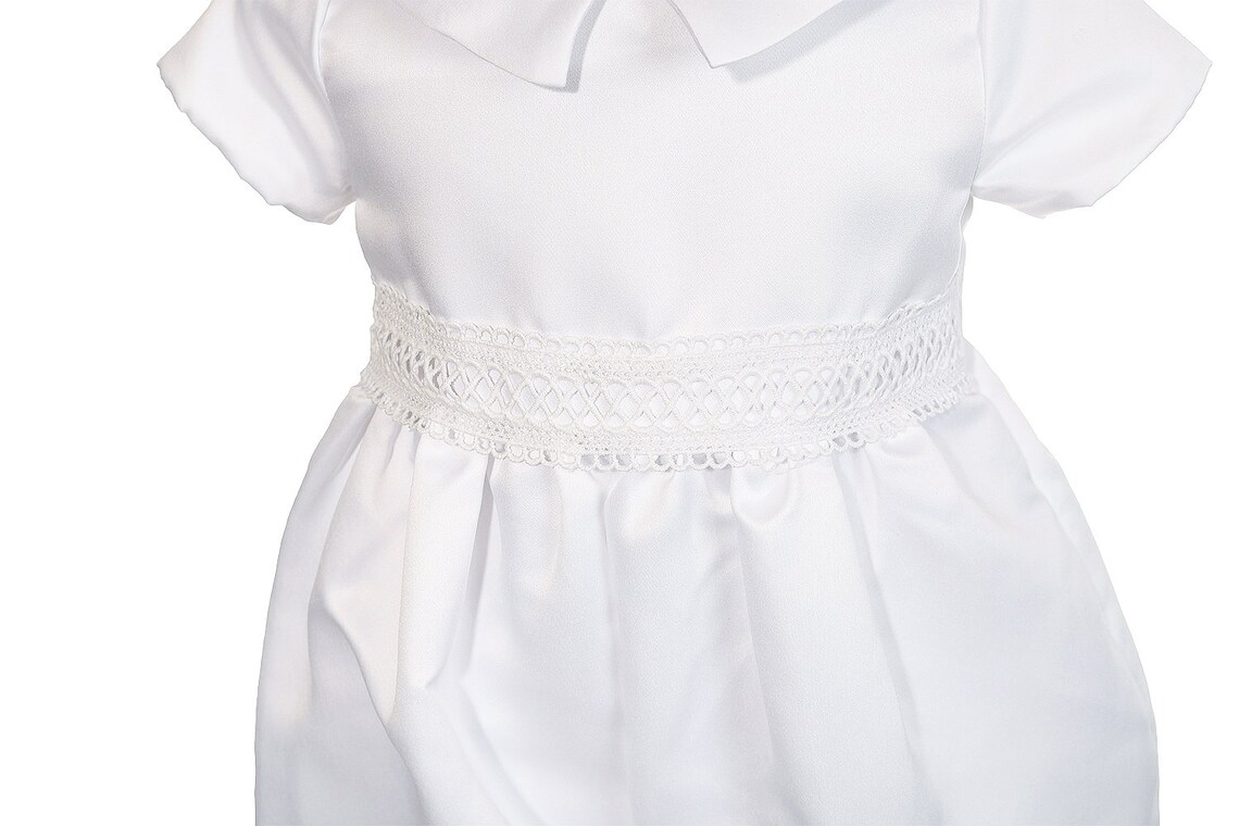 Boys White Satin Christening Romper Set Hat 3 6 9 12 18 Months Etsy UK