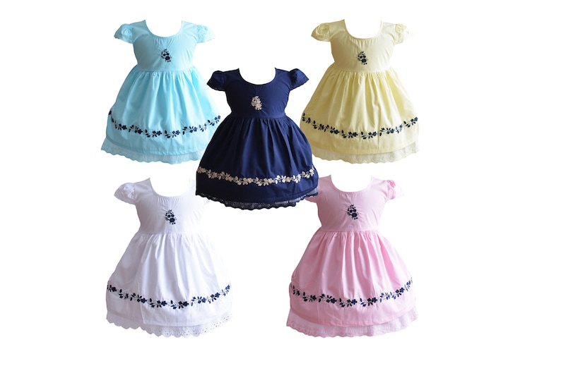 New Baby Girls Floral Cotton Party Dress From 6-9 to 18-24 Months
