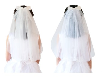 Girls Holy Communion Veil One Size White Ivory