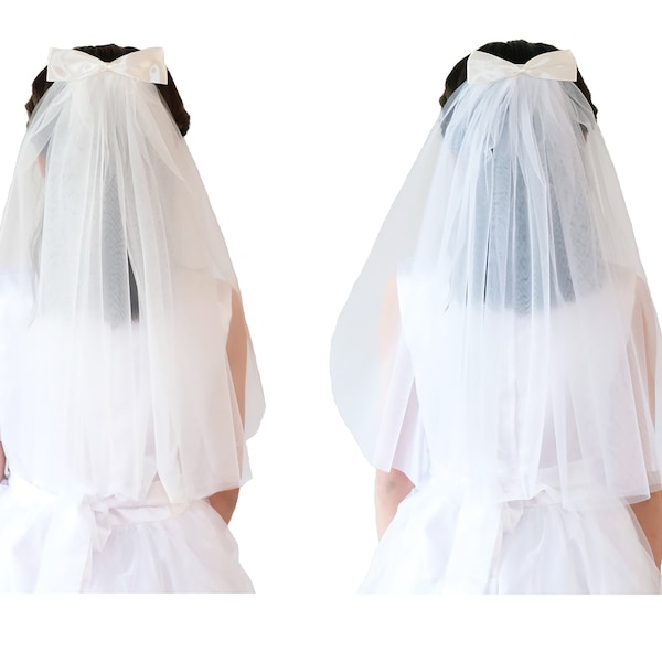 Girls Holy Communion Veil One Size White Ivory