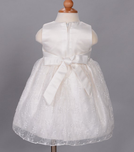 Baby Ivory Lace Christening Party Dress Bonnet Jacket Shoes 0 3 6 9 12 Months