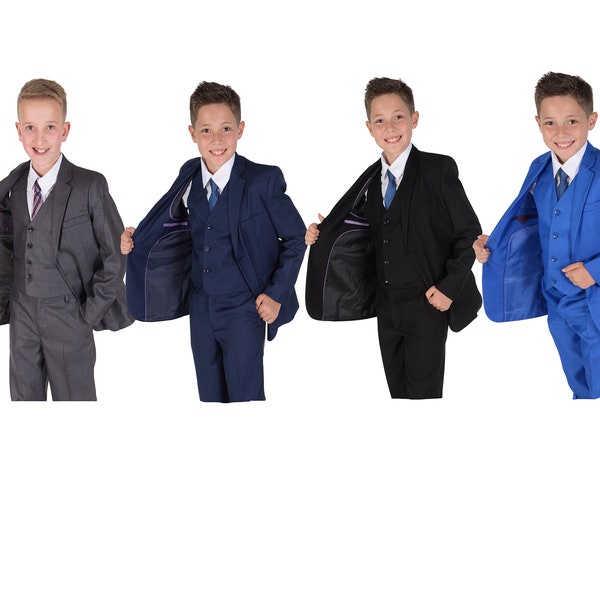 Boys Suits 5 Piece Boys Wedding Suit Page Boy Party Prom 2 to 15 Years