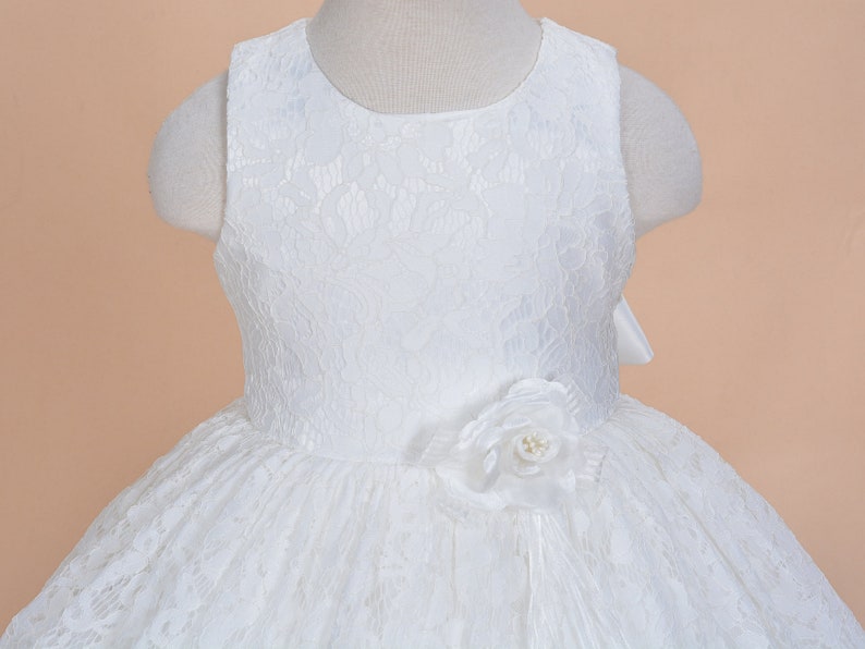 Ivory Lace Bridesmaid Flower Girl Dress 2 3 4 5 6 7 8 9 Years image 4