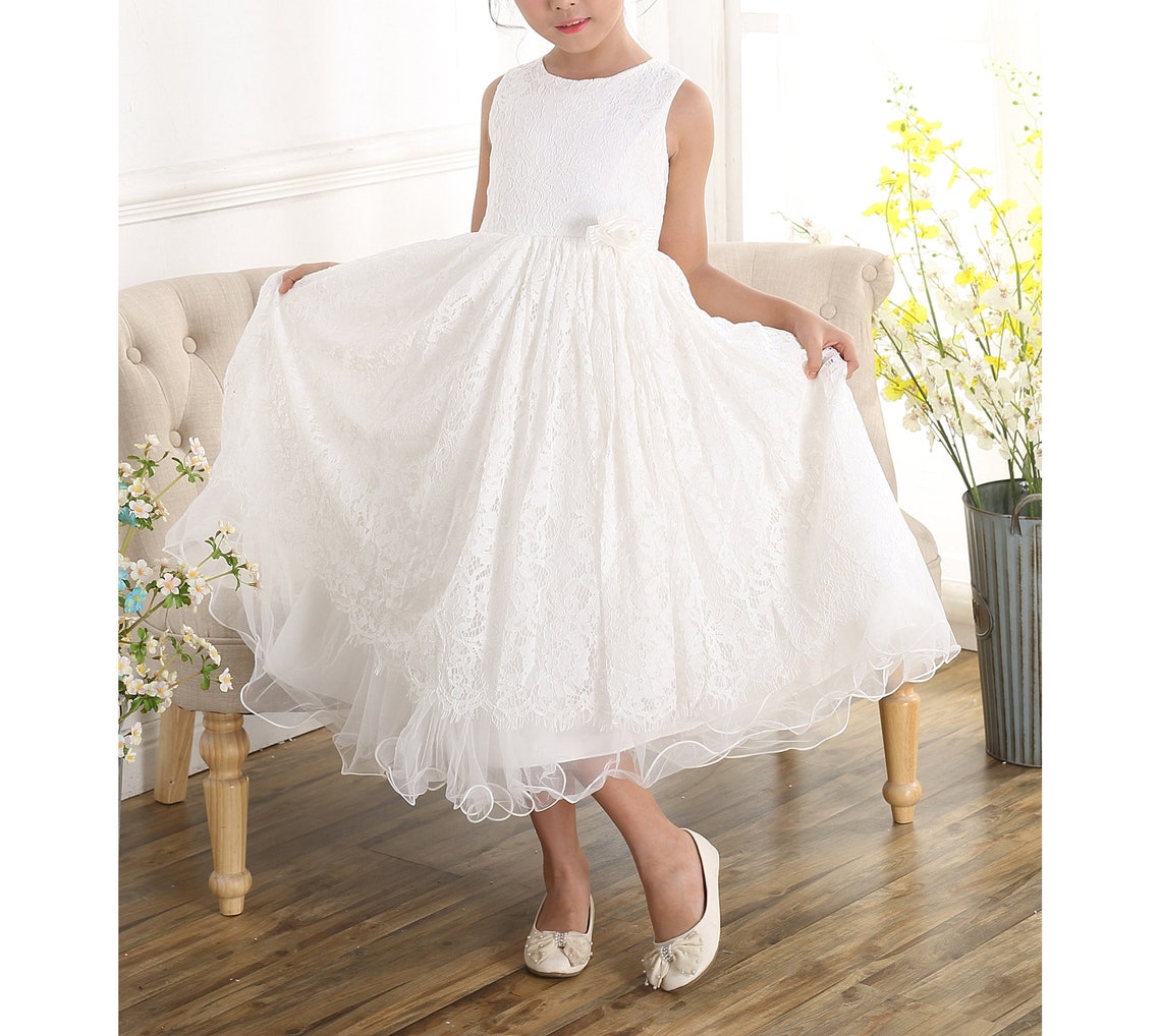 Ivory Lace Bridesmaid Flower Girl Dress 2 3 4 5 6 7 8 9 Years Etsy UK