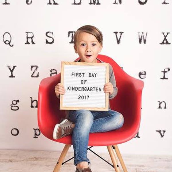 Typewriter Alphabet Photo Backdrop // PolyPaper Photography Backdrop // SIZES: 5'x6' //