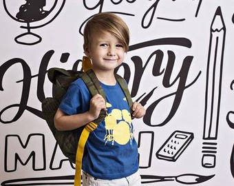 Get Schooled Photo Backdrop // PolyPaper Photography Backdrop // SIZES: 5'x5', 5'x6', 5'x7', 5'x8' //