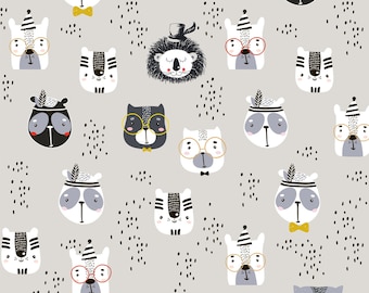 Smart Forrest Critters Photo Backdrop // PolyPaper Photography Backdrop // SIZES: 5'x5', 5'x6', 5'x7', 5'x8', 6'x5' // photo Backdrop