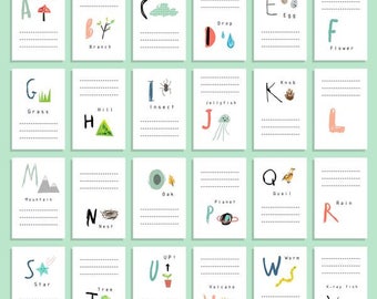 Alphabet Cards Photo Backdrop // PolyPaper Photography Backdrop // SIZES: 5'x6' //