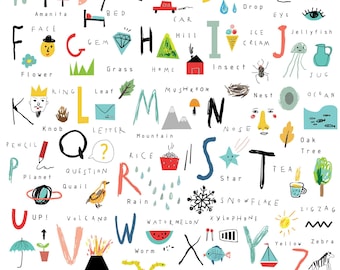 Hand Drawn Alphabet photo backdrop