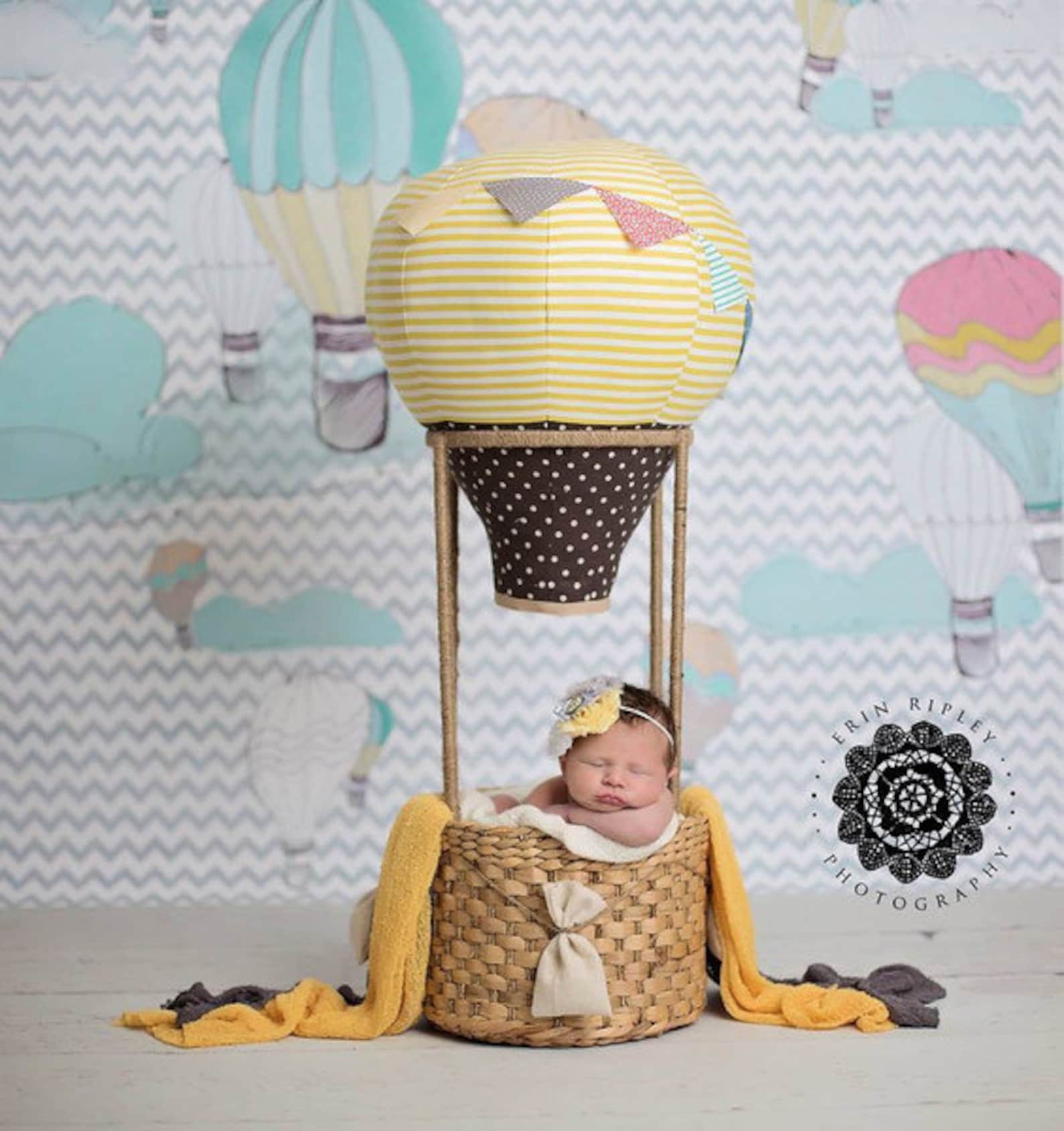 Hot Air Balloons Photo Backdrop // Polypaper Photography Etsy