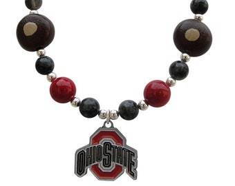 Ohio State Satin Cord Necklace