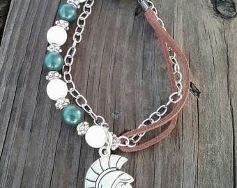 Leather and Lace Spartan Bracelet