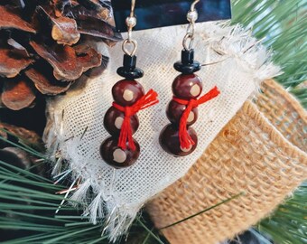 Buckeye Snowmen Earrings