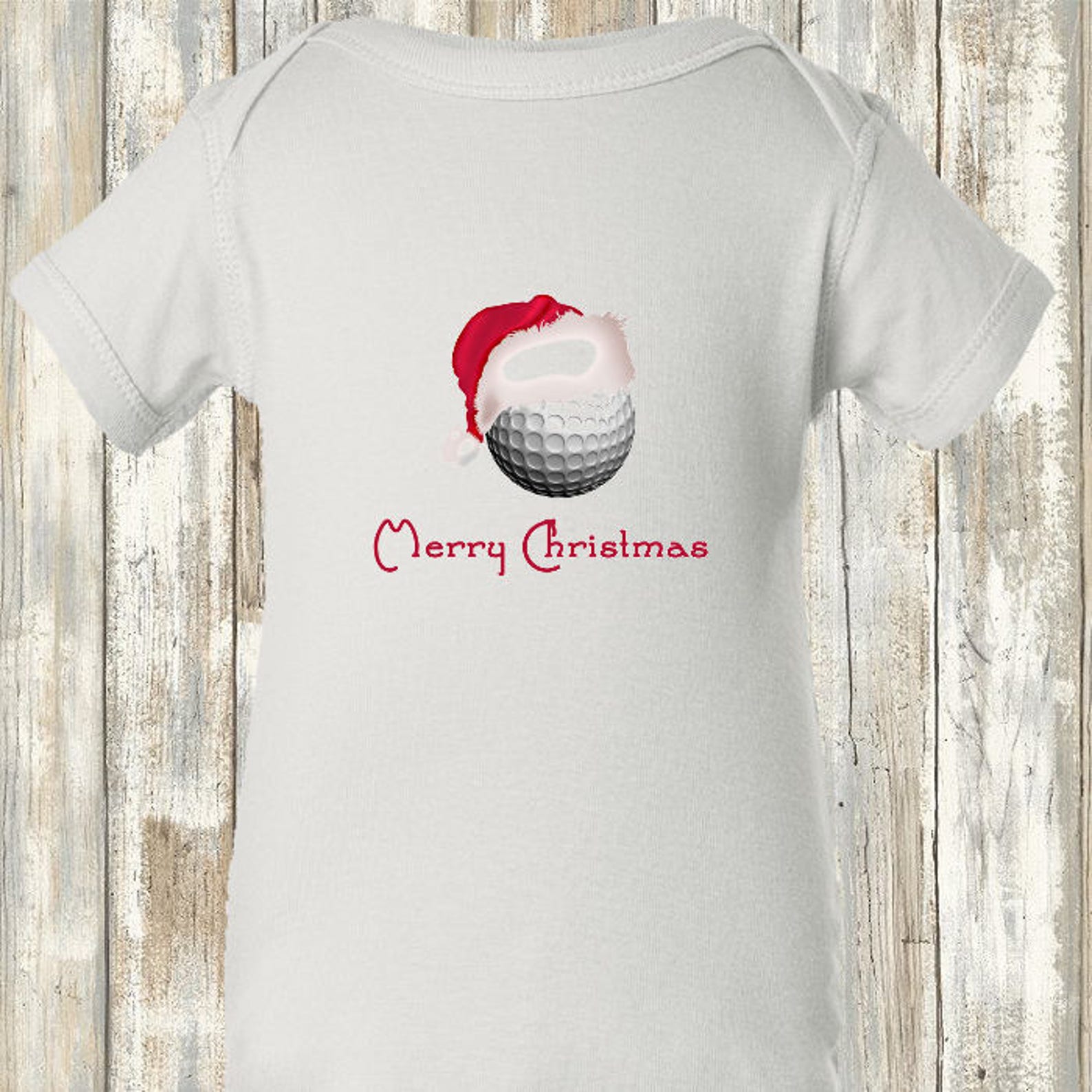 Women's golf shirt Santa golf ball Merry Christmas Etsy