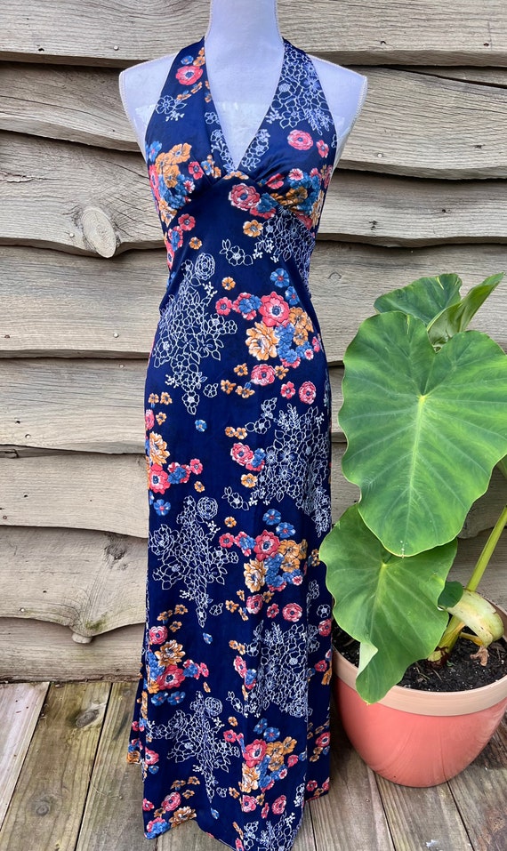 1970's Floral Maxi Vacation Dress - image 1