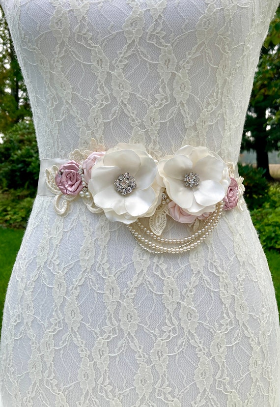 floral bridal sash