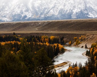 Foggy Tetons and Snake River