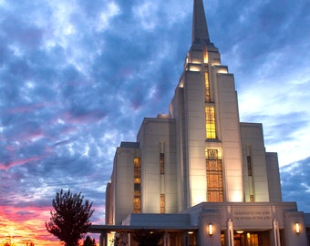 Rexburg Temple Sunset, Temple Prints