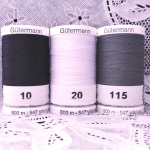 3 NEW Different colors GUTERMANN 100% polyester Sew-all thread 547 yard Spools