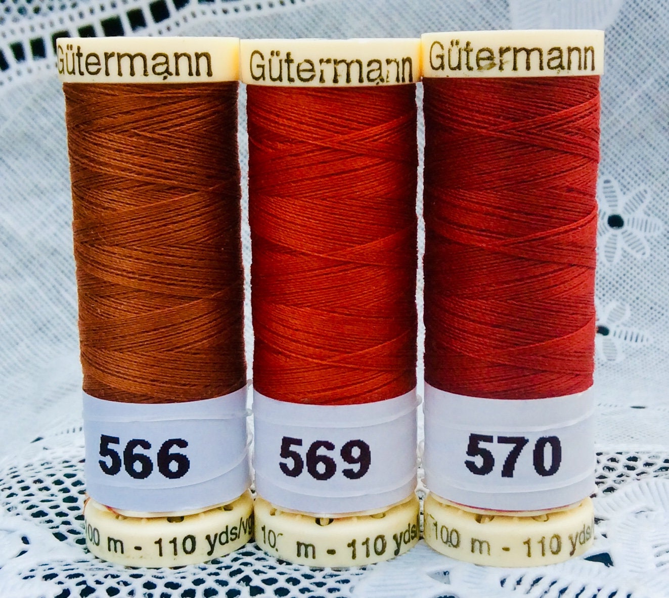 3 NEW Different Reddish Brown Colors GUTERMANN 100 Polyester Etsy UK