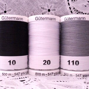 3 NEW Different colors GUTERMANN 100% polyester Sew-all thread 547 yard Spools