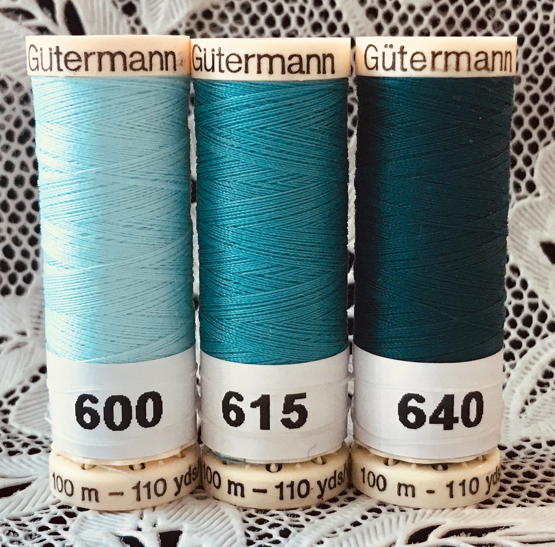 3 NEW Different Aqua Turquoise Colors GUTERMANN 100% Polyester Sewing ...