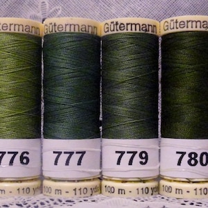 6 NEW Green 110 yard spools 100% polyester GUTERMANN sew-all thread