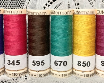 6 NEUE verschiedene 110 Meter Spulen 100% Polyester GUTERMANN Nähgarn