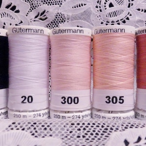 1 black 1 white 3 pink GUTERMANN 100% polyester sew-all thread 274 yard spools