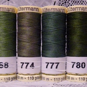 6 NEW Green 110 yard spools 100% polyester GUTERMANN sew-all thread