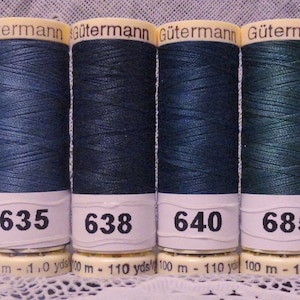 6 NEW aqua 110 yard spools 100% polyester GUTERMANN sew-all thread
