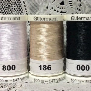 3 NEW Different colors GUTERMANN 100% polyester Embroidery thread 547 yard Spools