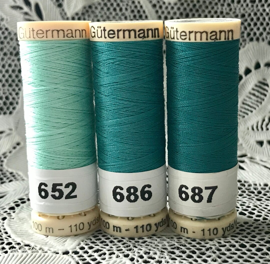 3 NEW Different Teal Aqua Colors GUTERMANN 100% Polyester Sewing Thread ...