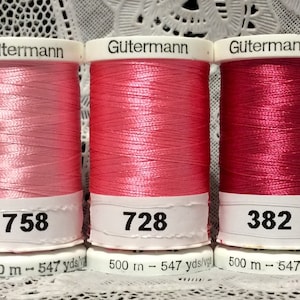 3 NEW Different Pink GUTERMANN 100% polyester Embroidery thread 547 yard Spools