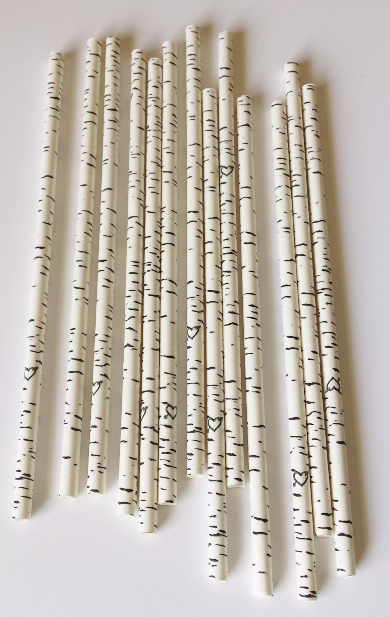 30 Birch Tree Paper Straws Birch Style Rustic Party Straws Etsy Canada