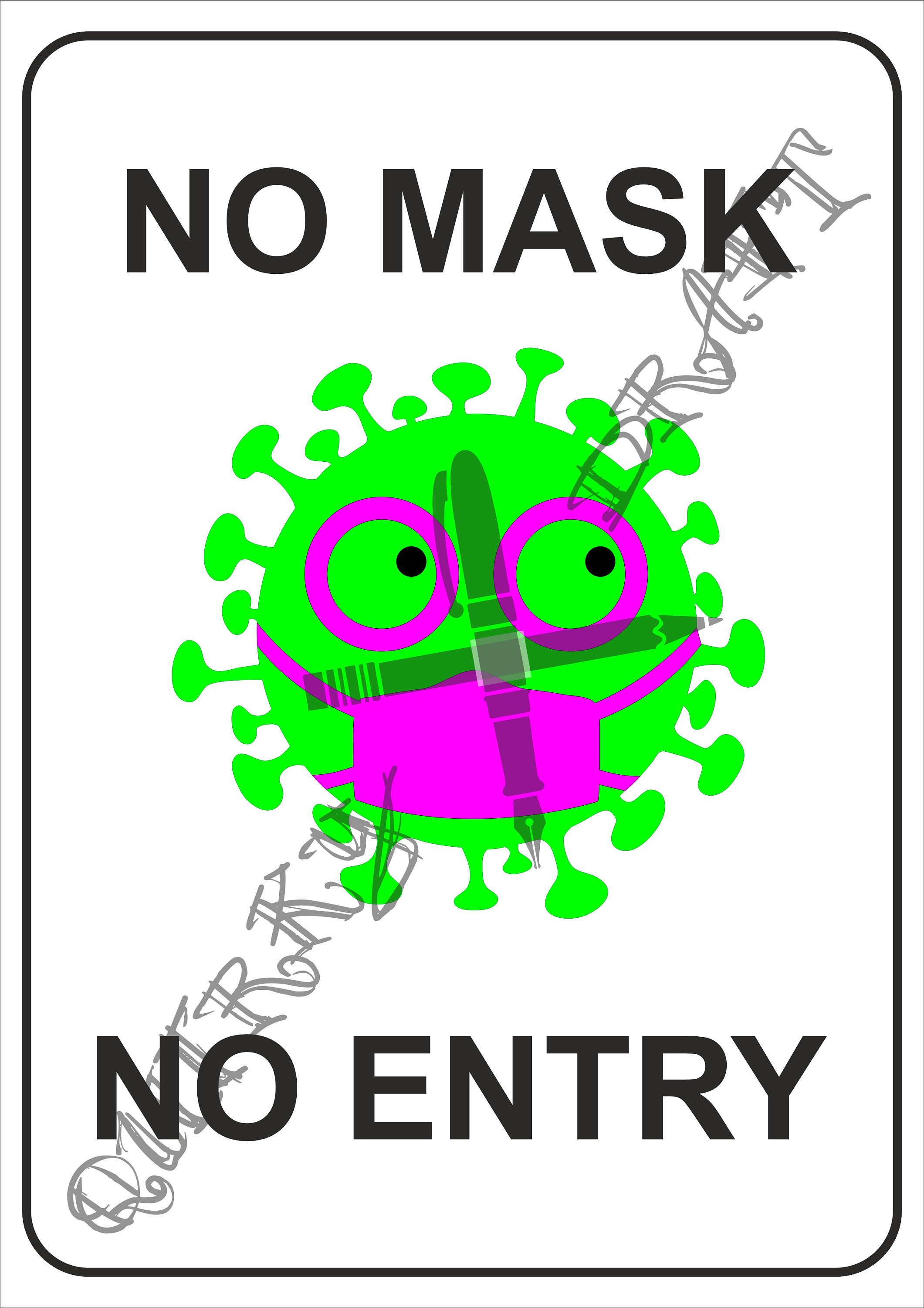 No mask no entry digital printable sign pdf svg - Etsy España