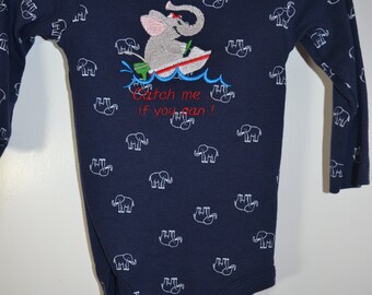 Catch me if you can !/Embroidered Bodysuit/Onesie