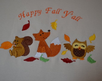 Adorable Embroidered Autumn Ladies T-Shirt