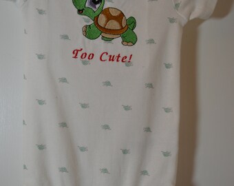 Too Cute !/Embroidered Bodysuit/Onesie