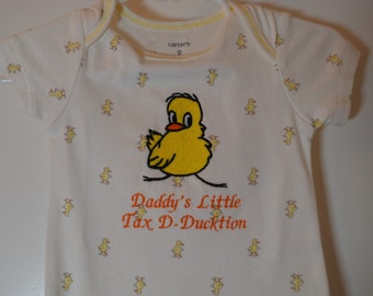 Daddy's Little Tax D-Ducktion/Embroidered Bodysuit/Onesie