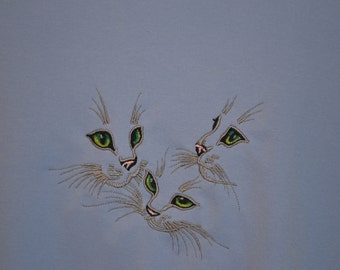 Extremely Cute Embroidered Kitty Shirt