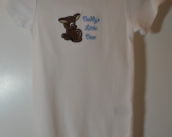 Daddy's Little Deer/Embroidered Baby Boy Bodysuit Onesie