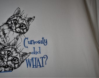 Curious Kittens Embroidered Tee Shirt